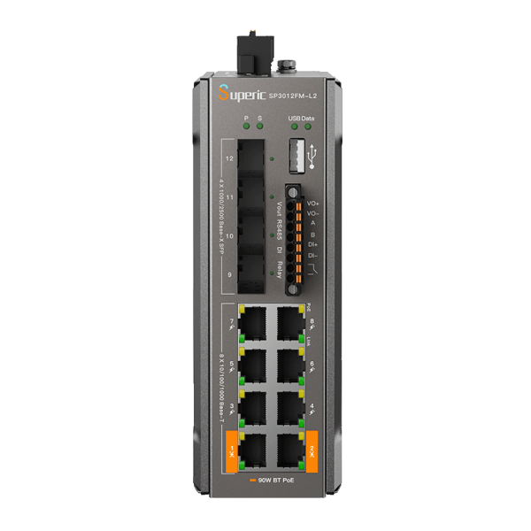 WI-TEK Superic SP3012FM-L2 v3, промышленный коммутатор